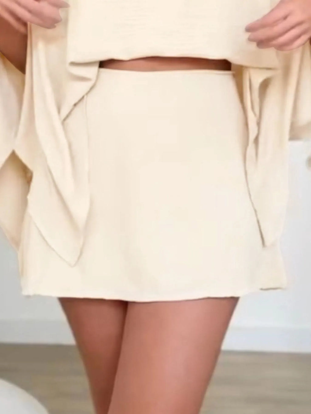 Side Slit Top and Mini Skirt Set See size chart under “more details”