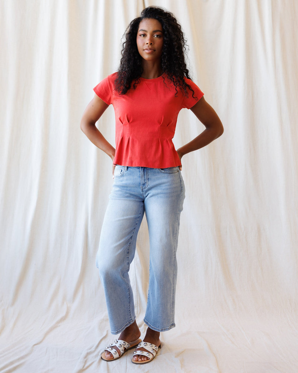 The Ava Pleated Peplum Tee