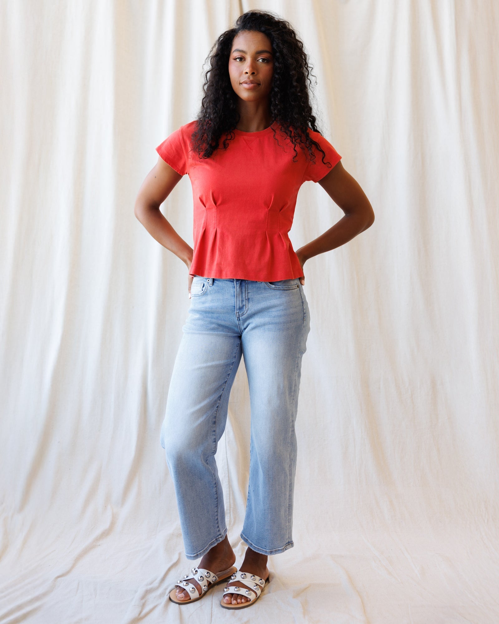 The Ava Pleated Peplum Tee
