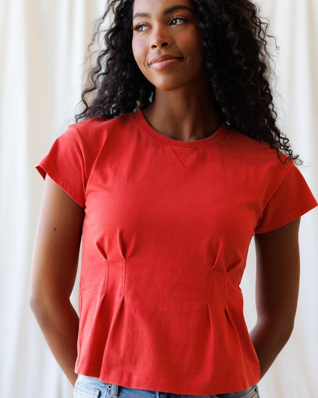 The Ava Pleated Peplum Tee