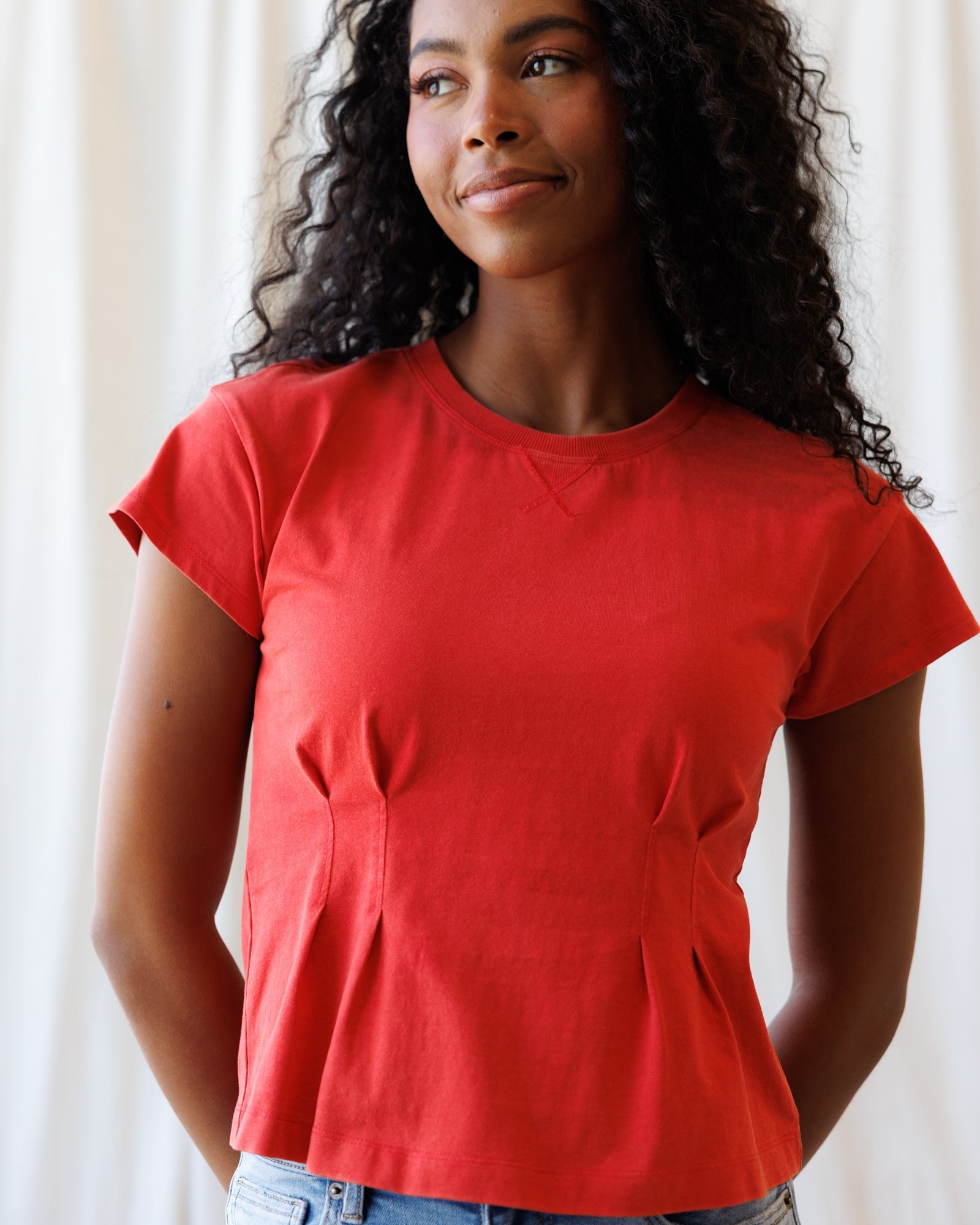 The Ava Pleated Peplum Tee