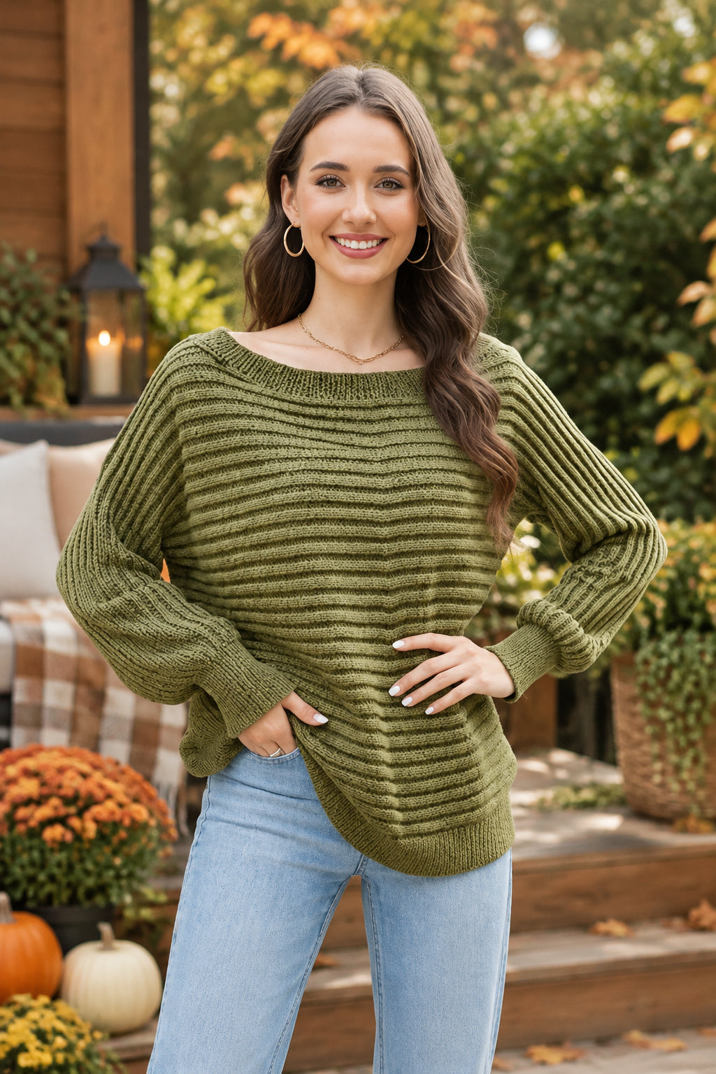 So Me Loose-Fit Batwing-Sleeve Knit Sweater