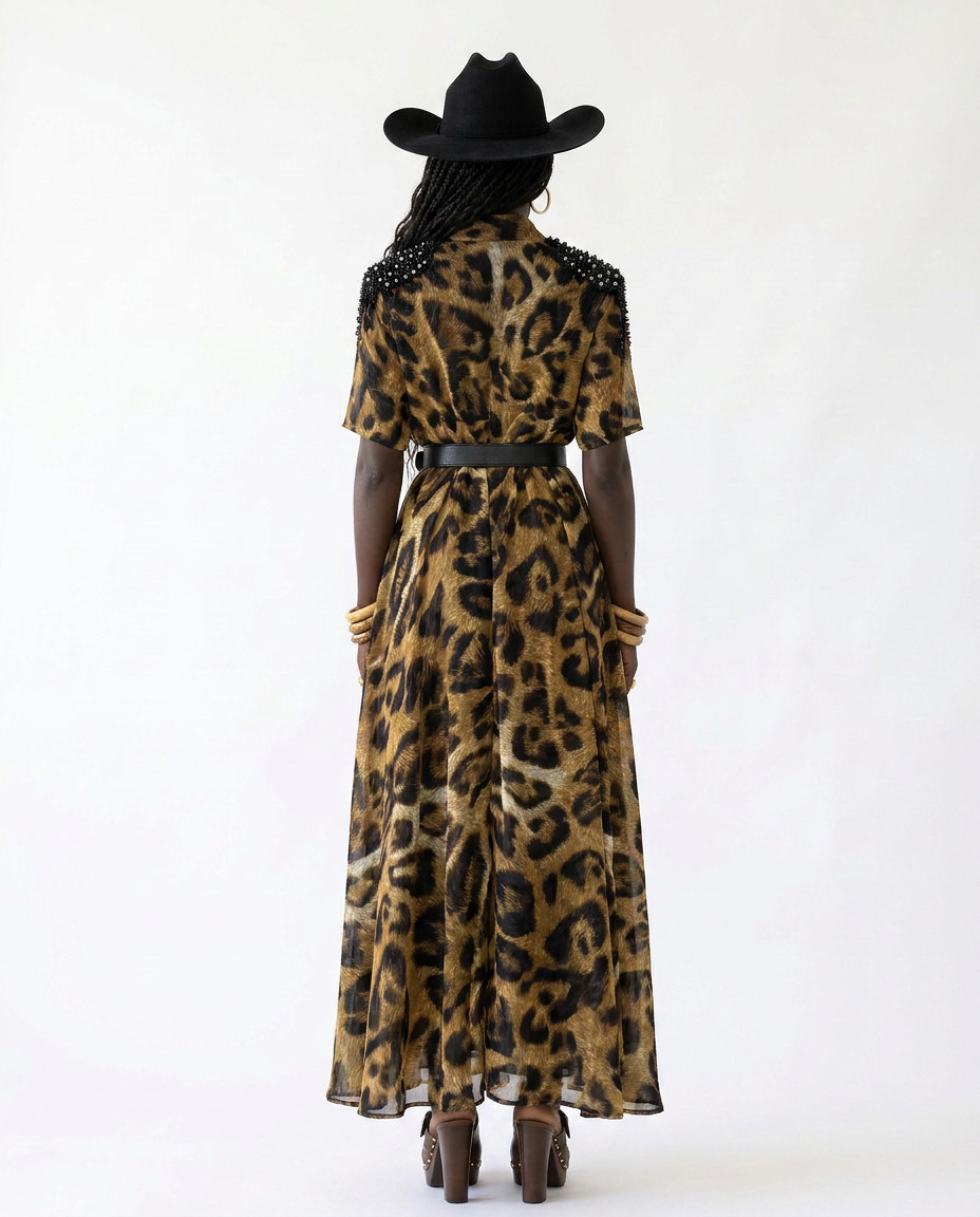 Fierce Leopard Print Maxi Dress