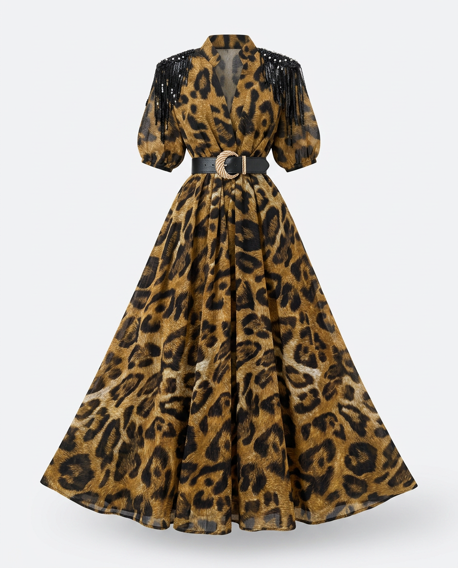 Fierce Leopard Print Maxi Dress