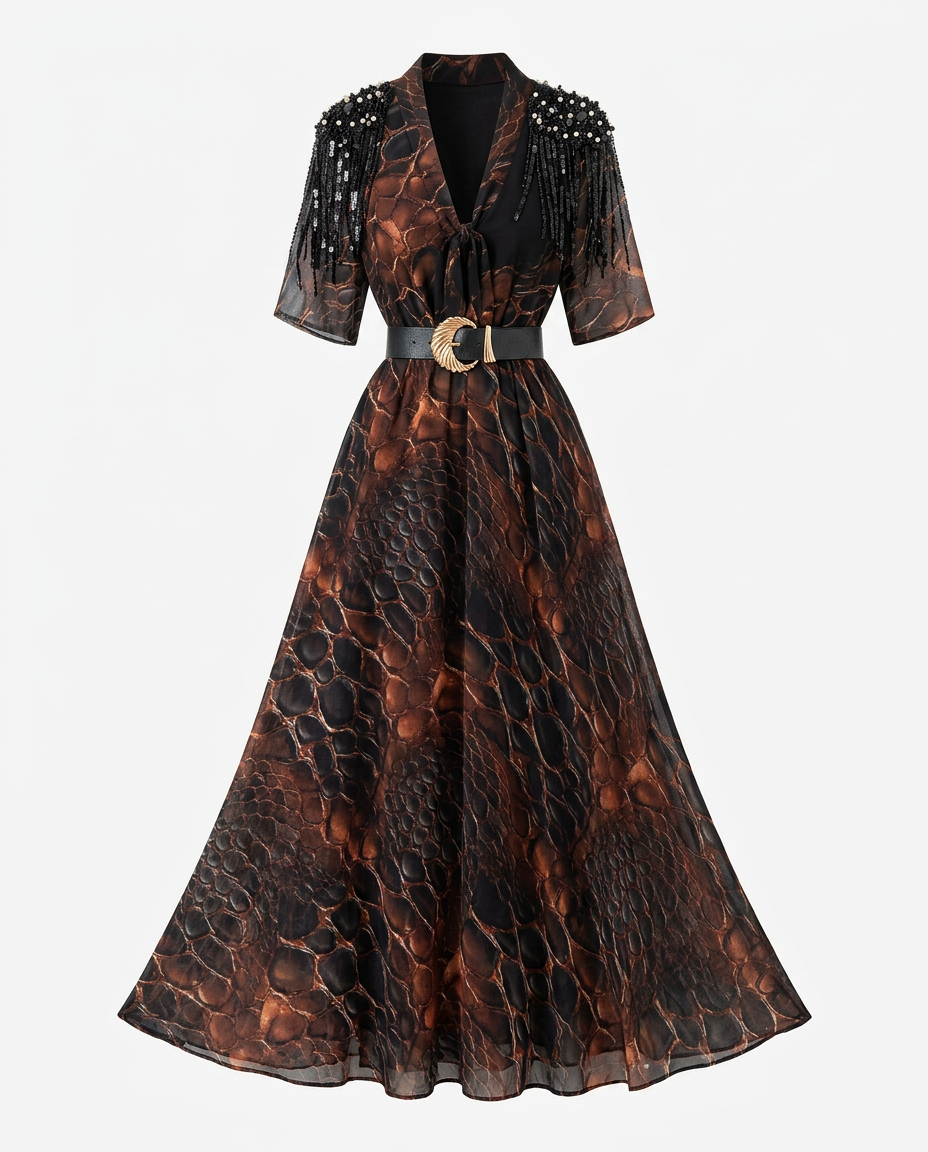 Fierce Leopard Print Maxi Dress