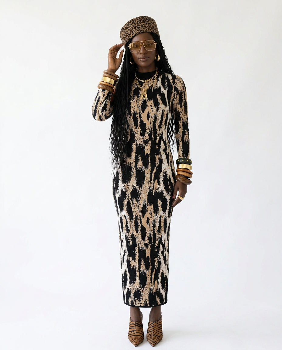 Leopard Print Sheath Dress