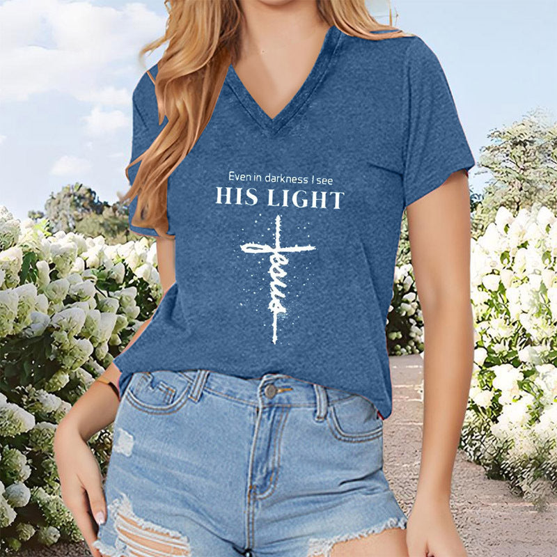 Geometric Cross Short Sleeve Top