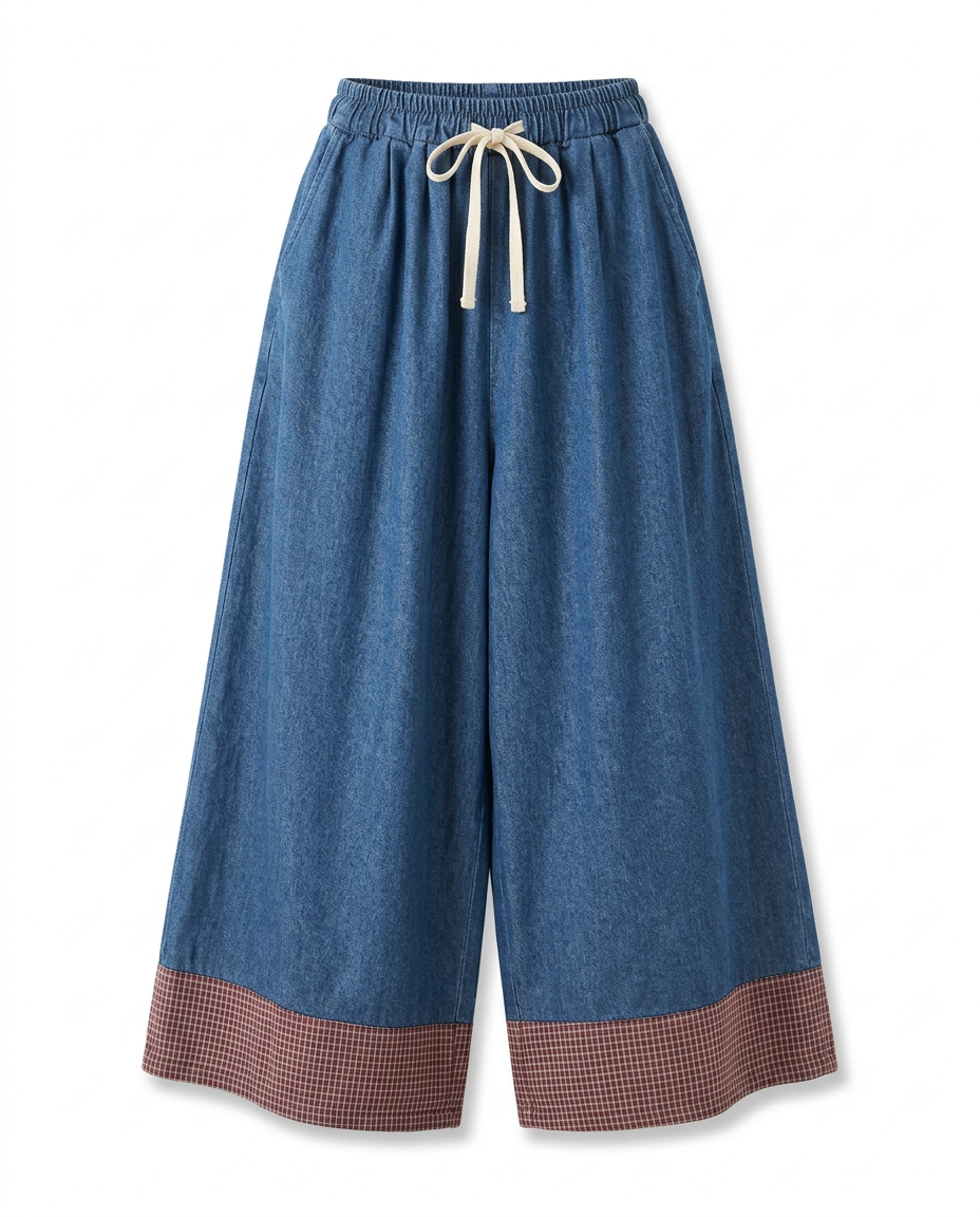 Unique Patchwork Wide Leg Trousers