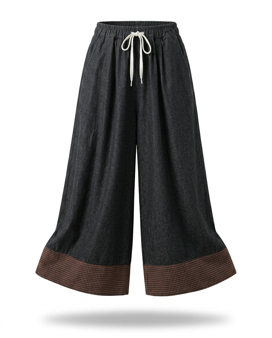 Unique Patchwork Wide Leg Trousers
