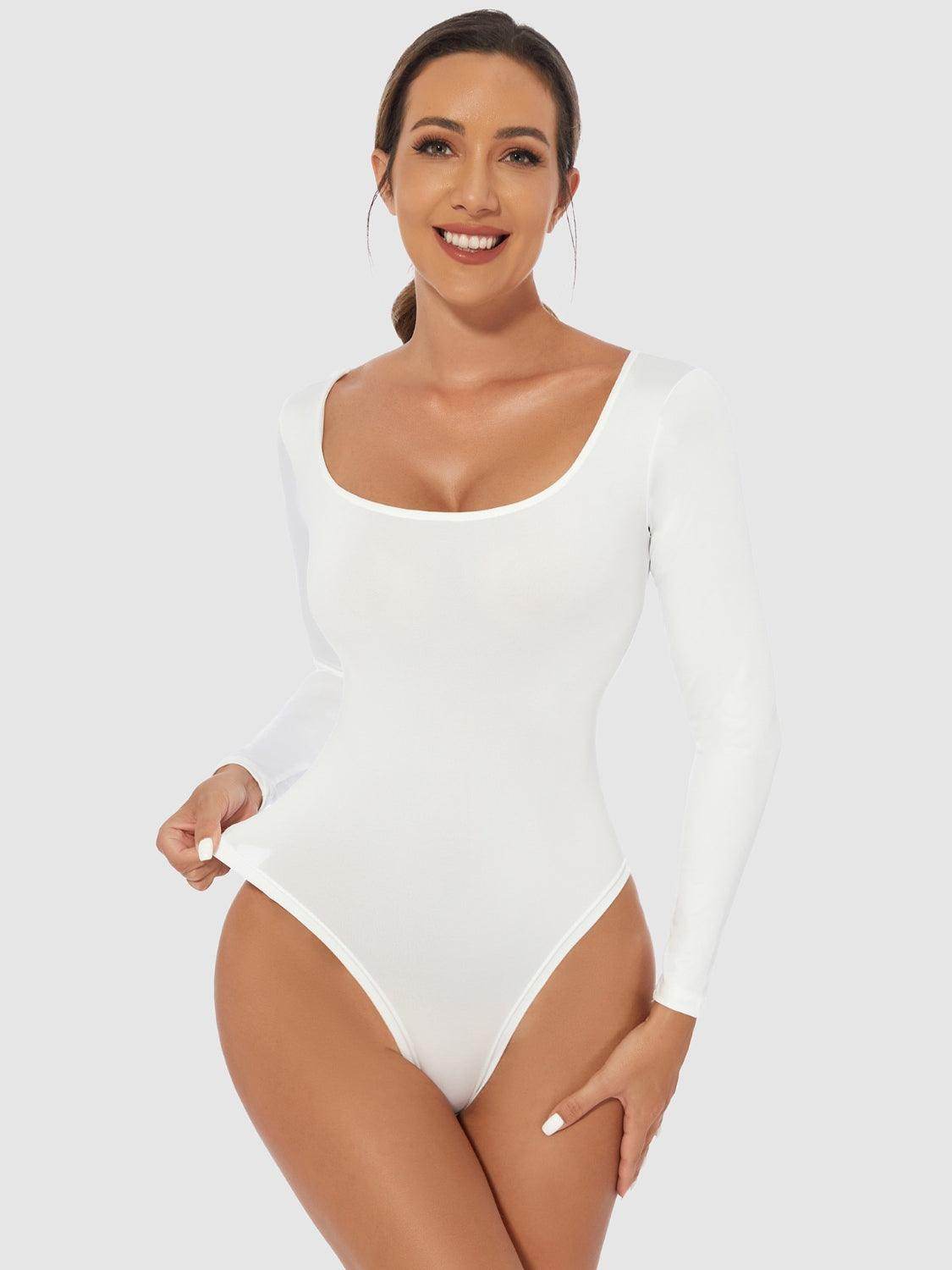 Perfect Full Size Scoop Neck Long Sleeve Bodysuit for Women