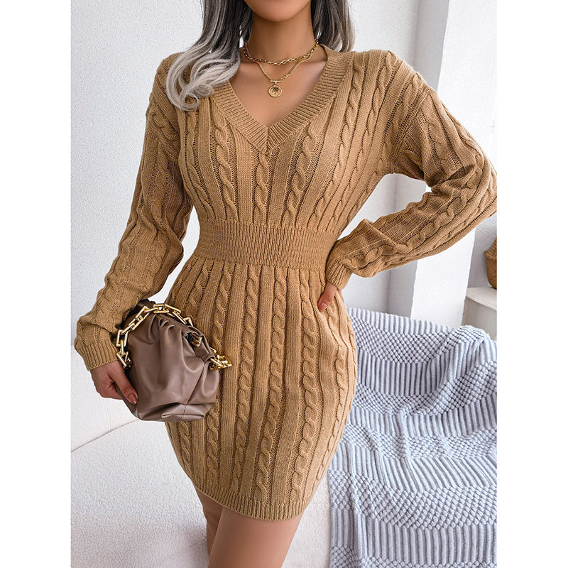 Cozy Charm Cable-Knit Mini Dress