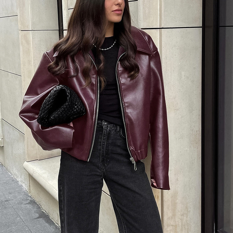 Midnight City Oversized Faux Leather Jacket