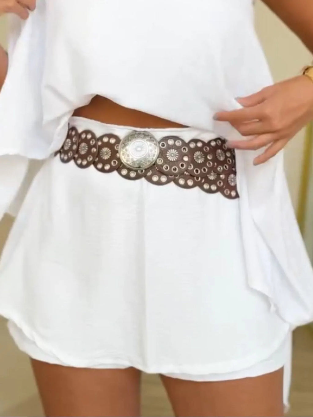 Side Slit Top and Mini Skirt Set See size chart under “more details”