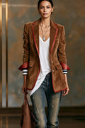 Block Blazer with Contrast Trim