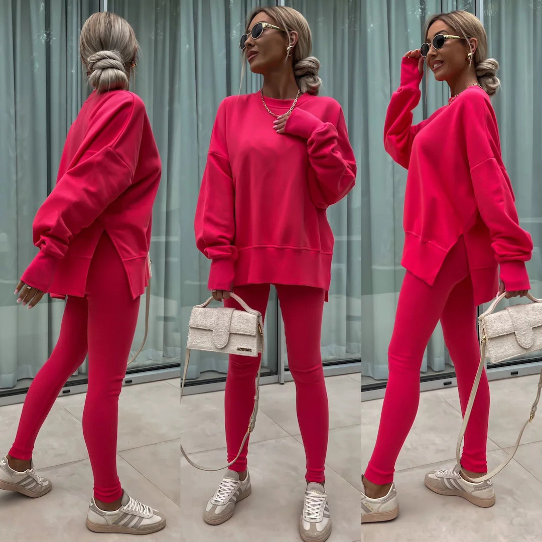 Loose Split Top & Fitted Trousers Set