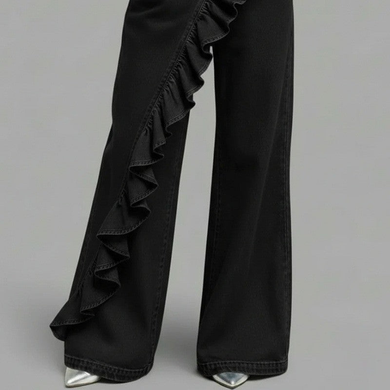 Vintage Irregular Mid-Waist Sli Jeans