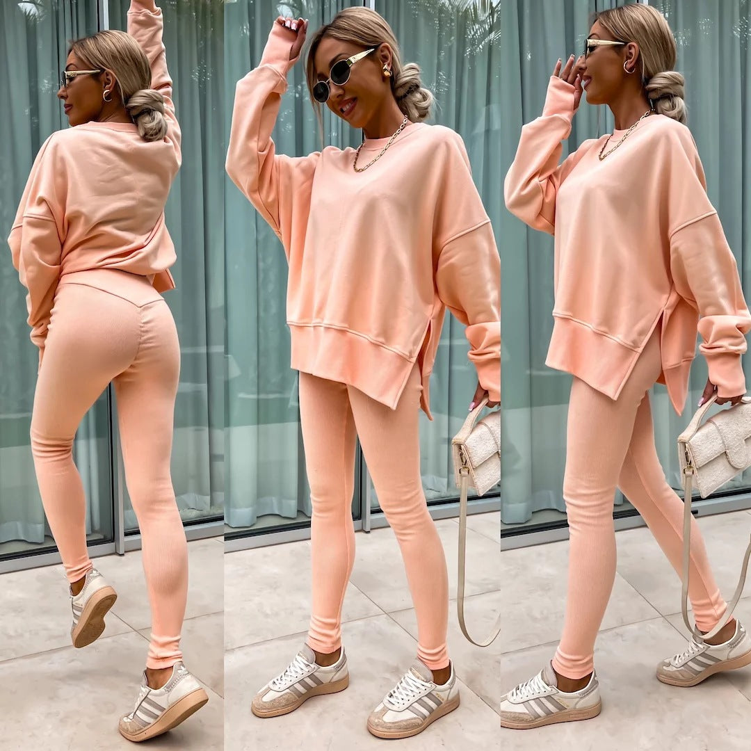 Loose Split Top & Fitted Trousers Set