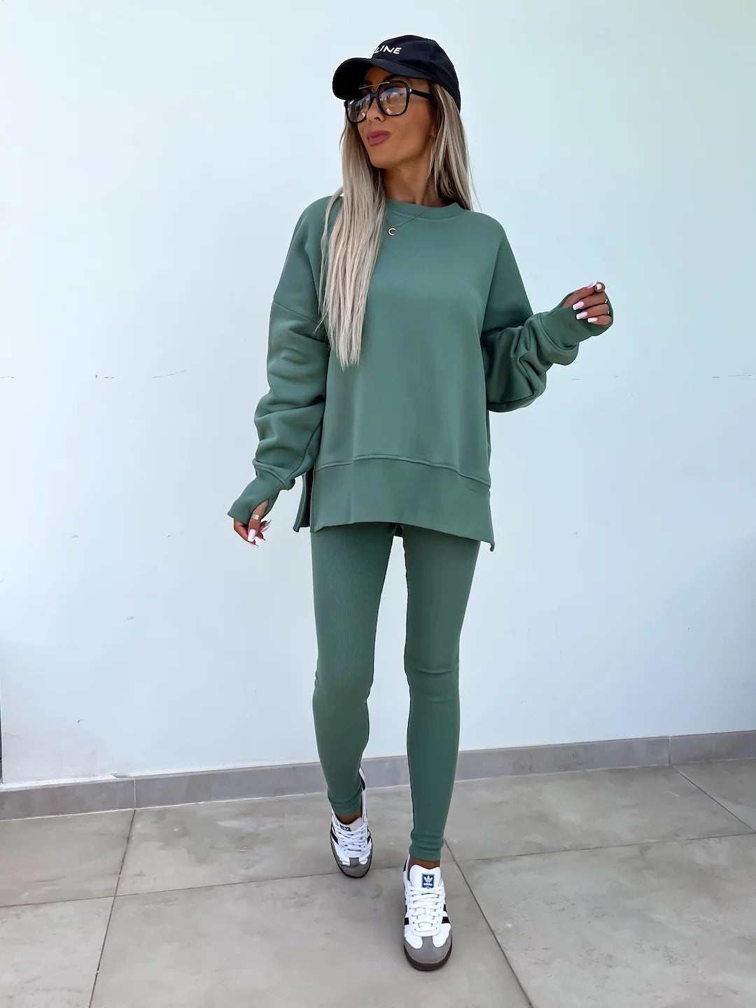 Loose Split Top & Fitted Trousers Set