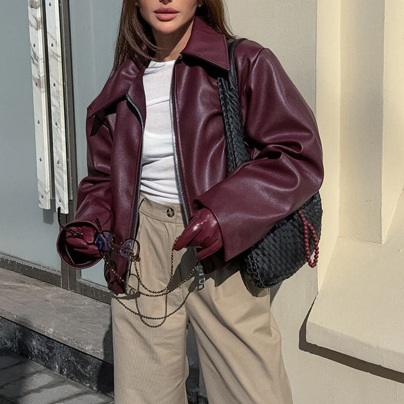 Midnight City Oversized Faux Leather Jacket