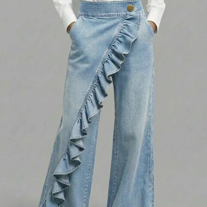 Vintage Irregular Mid-Waist Sli Jeans