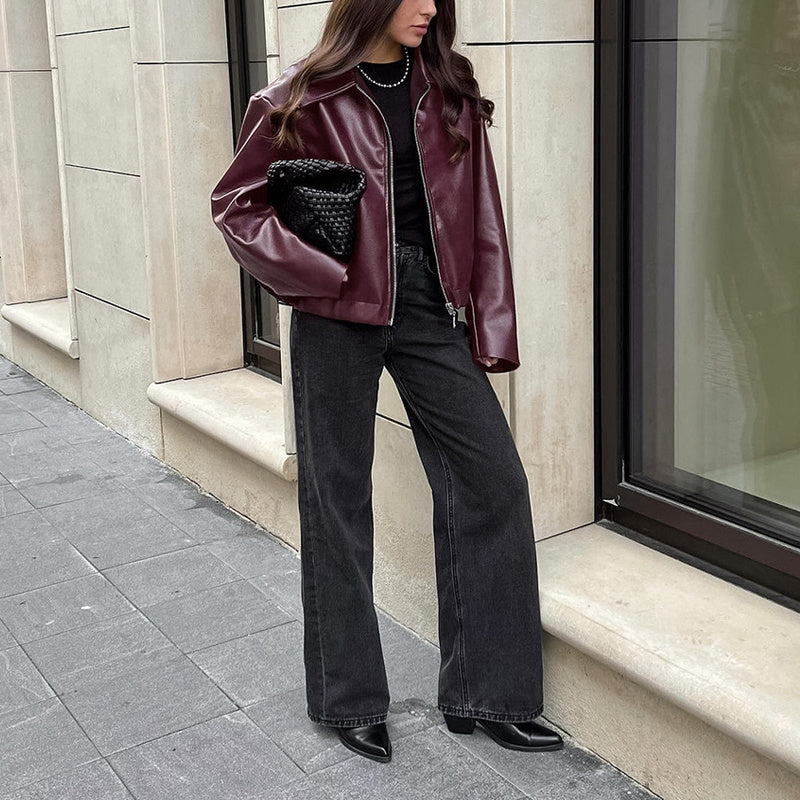 Midnight City Oversized Faux Leather Jacket