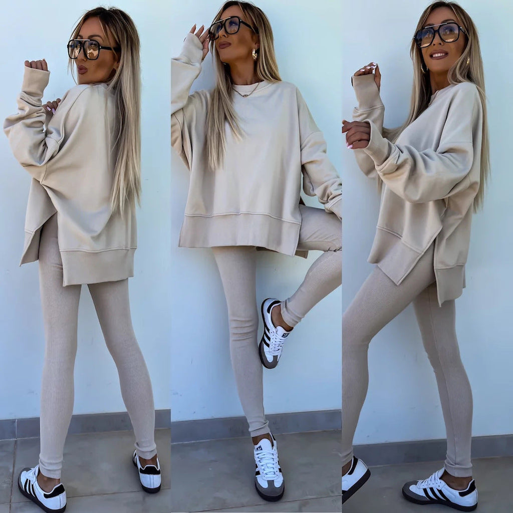 Loose Split Top & Fitted Trousers Set