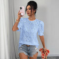 Lace Puff Sleeve Shirt Top – Loose Fit