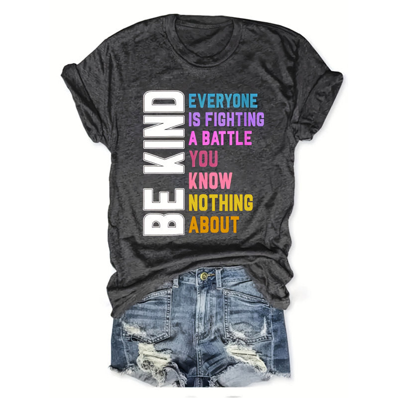Colorful Slogan Print T-Shirt