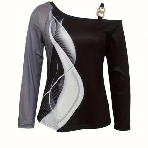 Asymmetrical Buckle Shoulder Top