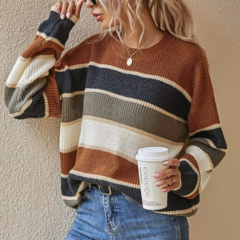 Color Block Striped Sweater