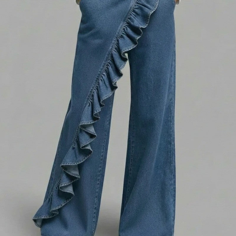 Vintage Irregular Mid-Waist Sli Jeans