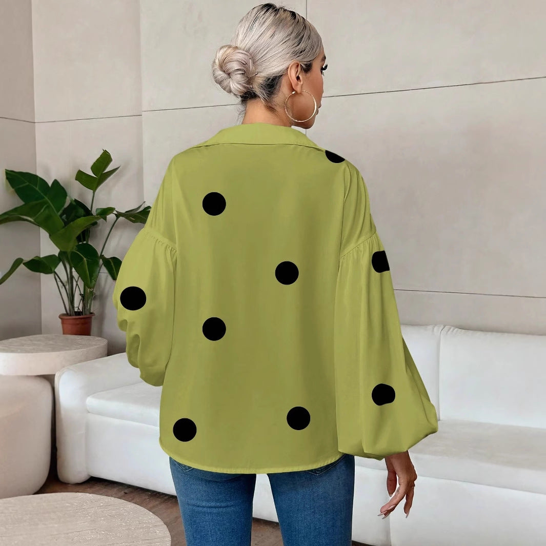 Polka Dot Loose Bubble Long Sleeve