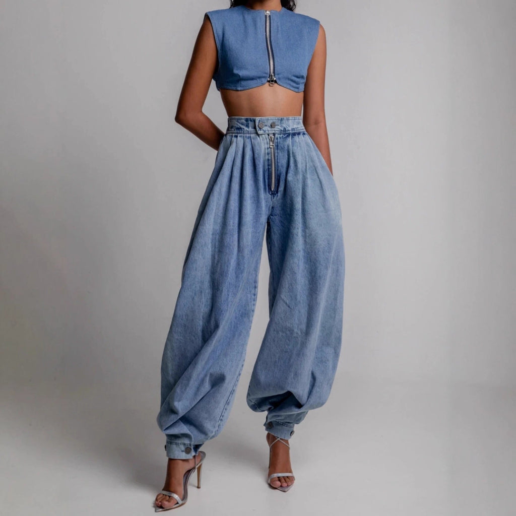 High Waisted Leg-Tie Jeans