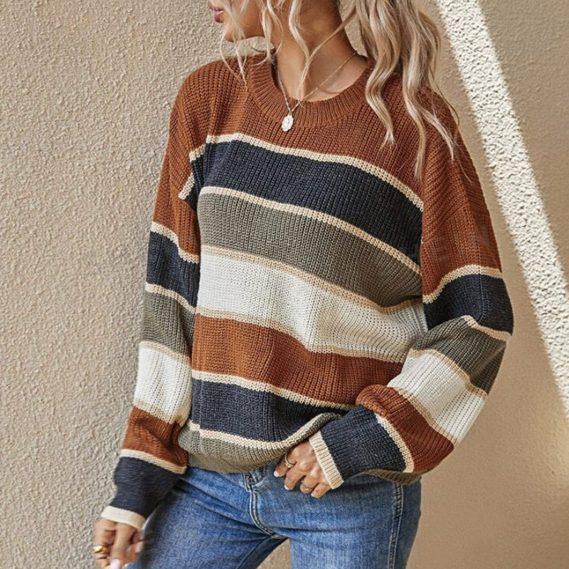 Color Block Striped Sweater