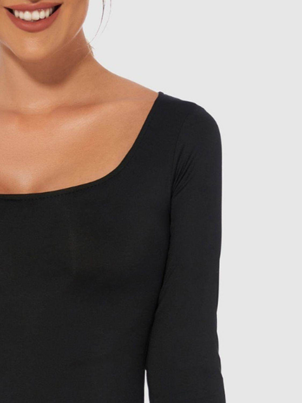 Perfect Full Size Scoop Neck Long Sleeve Bodysuit for Women