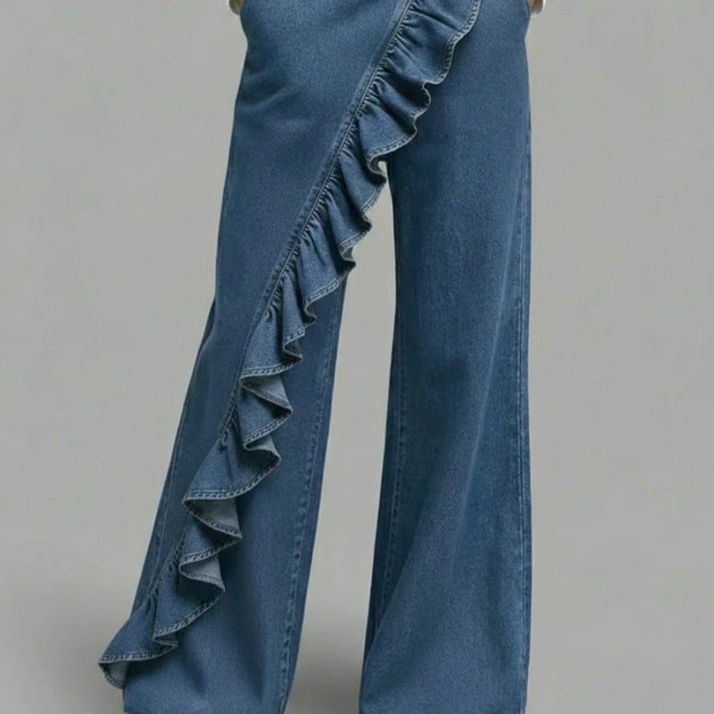 Vintage Irregular Mid-Waist Sli Jeans