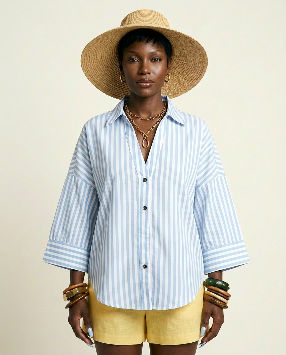 Adventurous Striped Loose Blouse