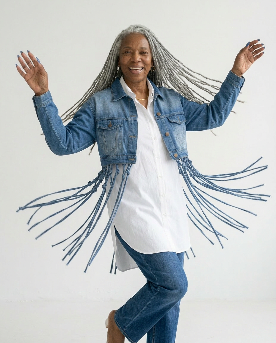Bold Woven Tassel Denim Jacket