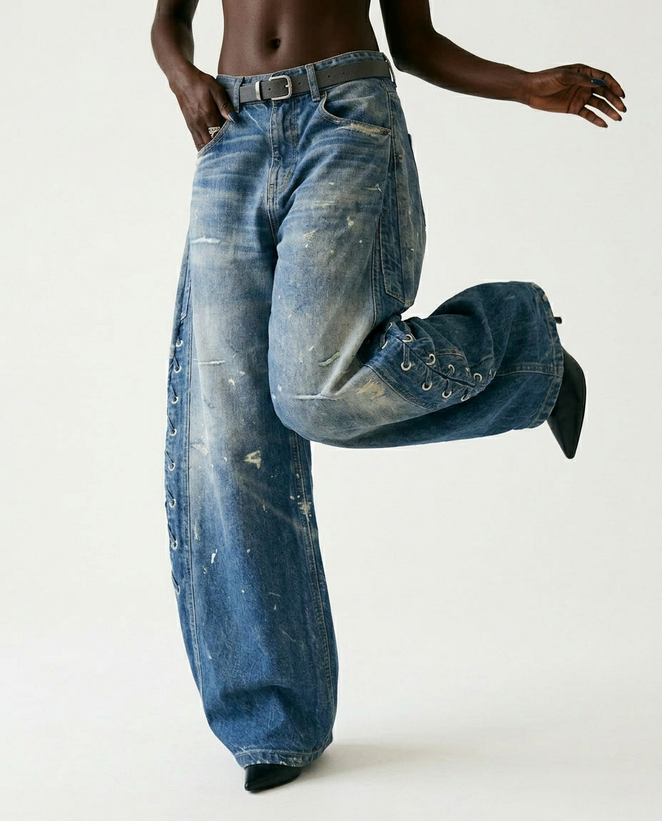 Unstoppable Printed Wide-Leg Jeans