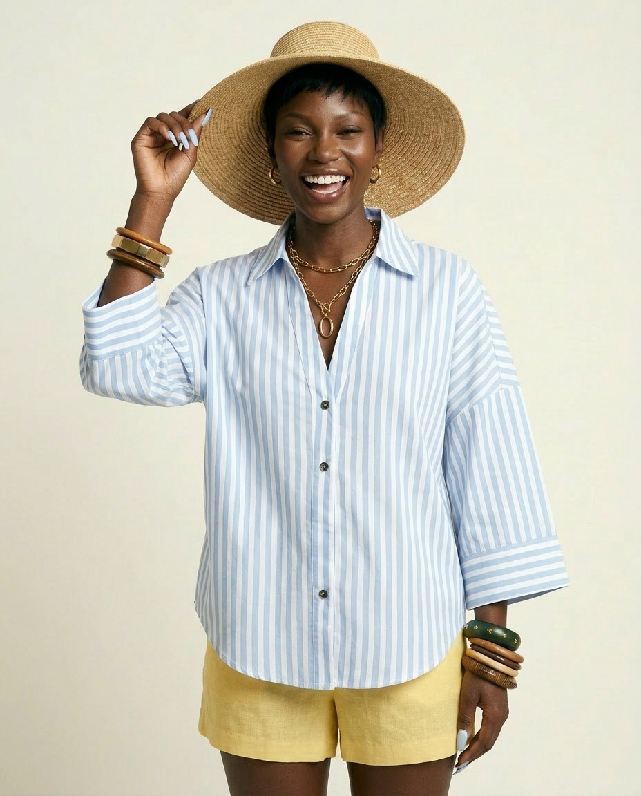 Adventurous Striped Loose Blouse