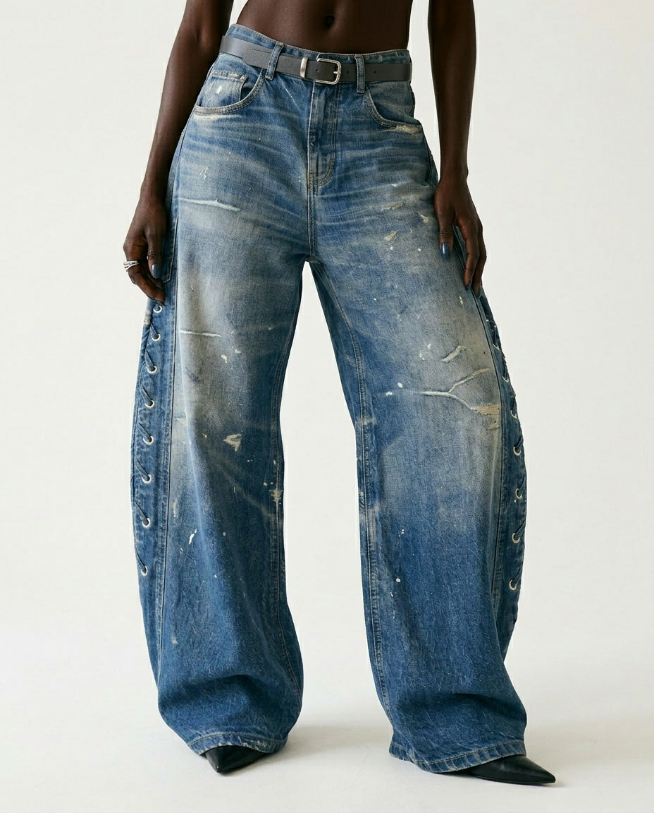 Unstoppable Printed Wide-Leg Jeans