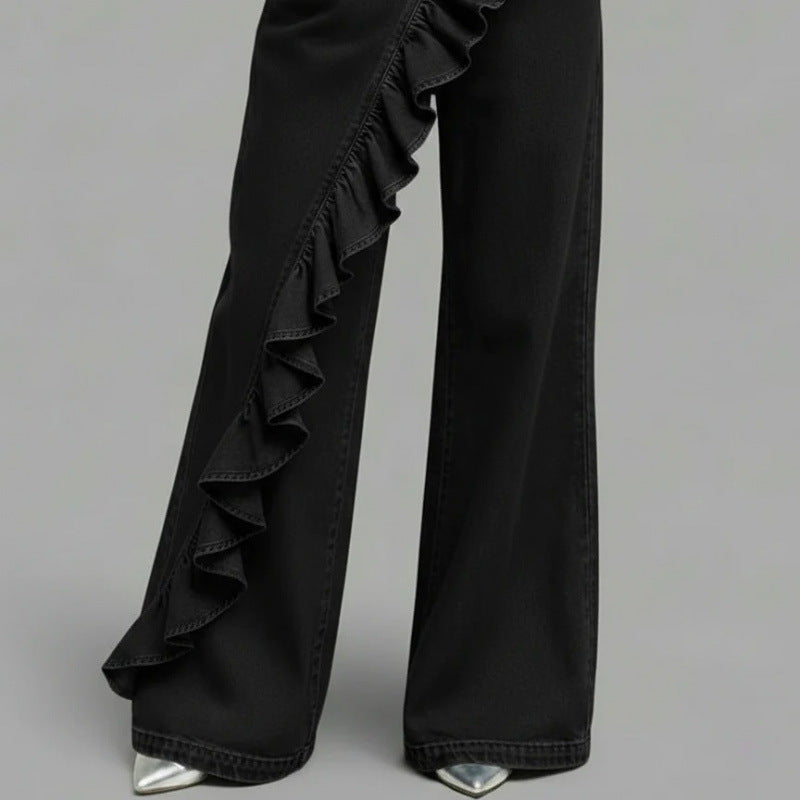 Vintage Irregular Mid-Waist Sli Jeans