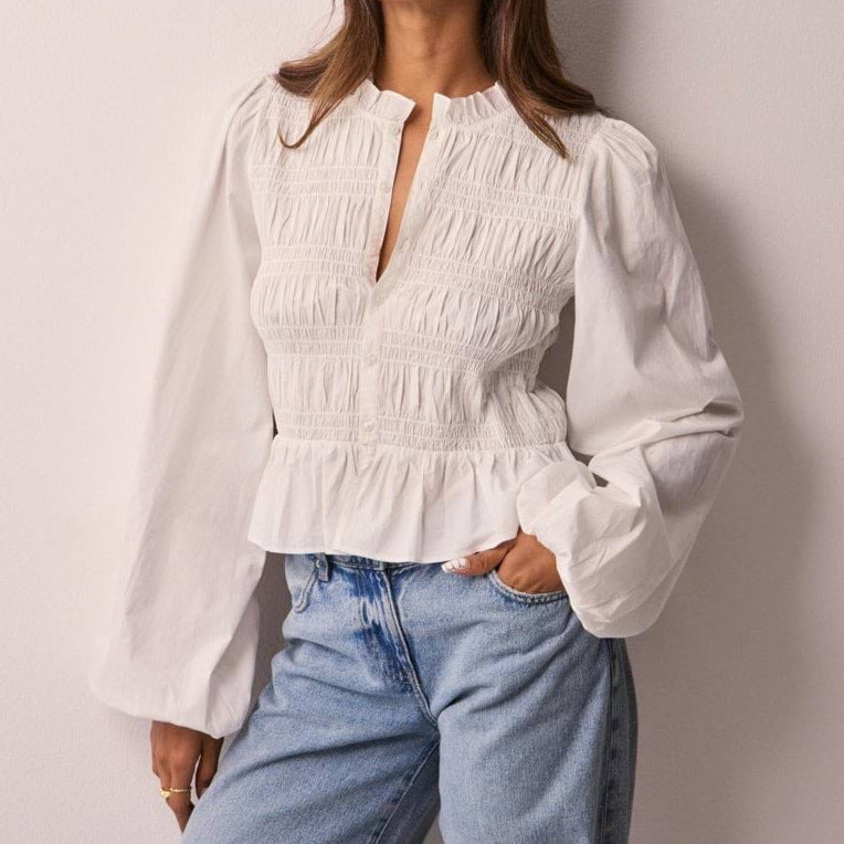 Skyline Ruched Peplum Top