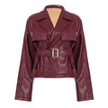 Japanese Buckle Belt Leather Coat