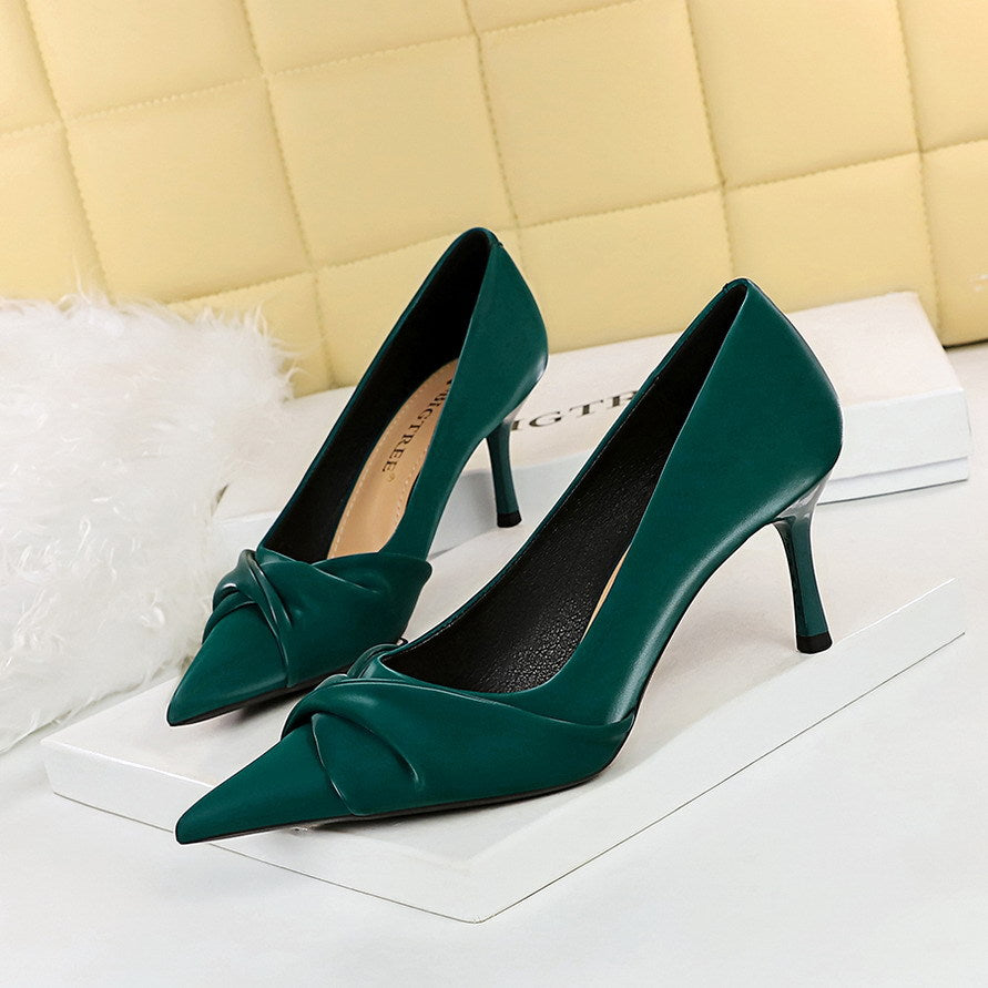Aria Knotted Pointed-Toe Pumps