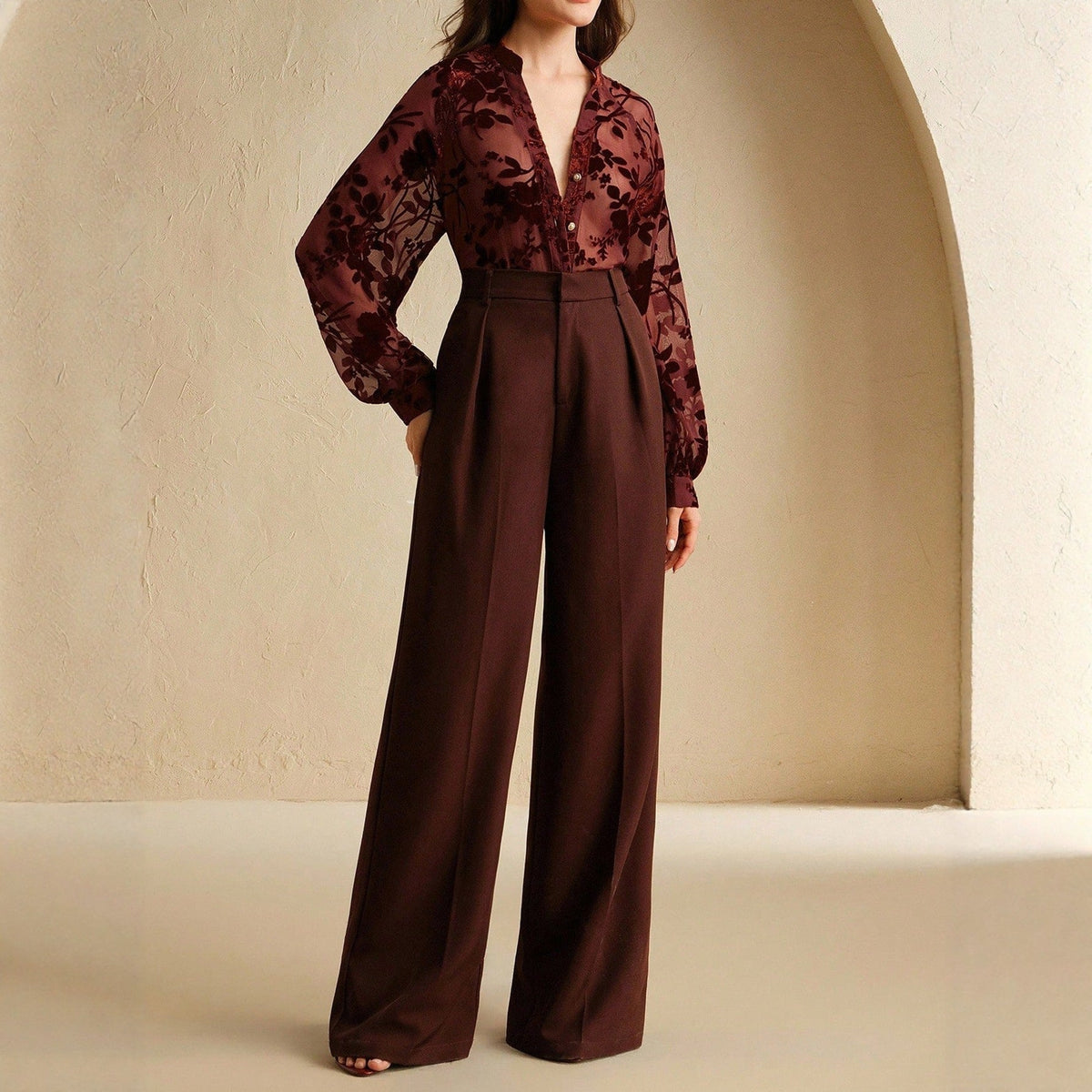 Aurelia Velvet Burnout Blouse