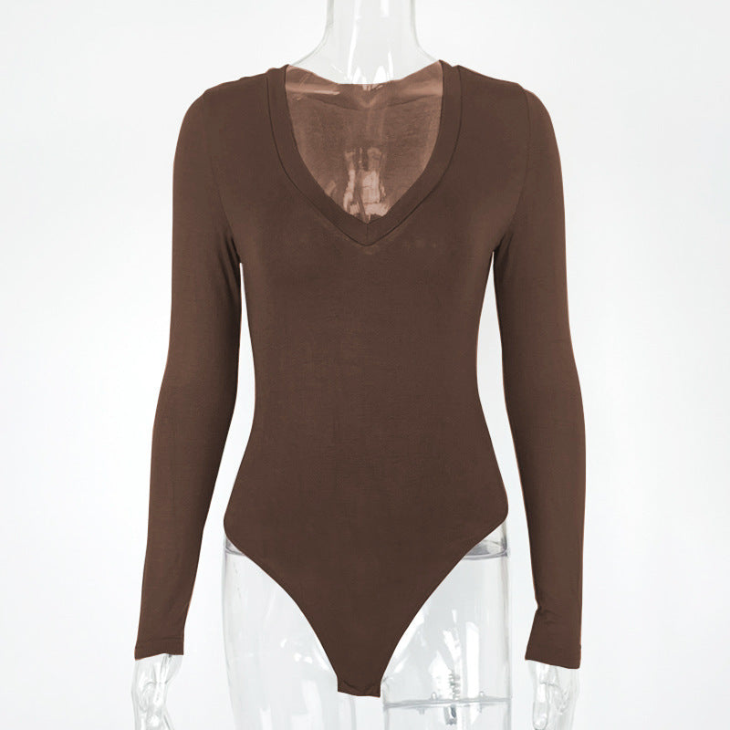 Long Sleeve V-neck Bodysuit