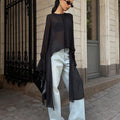 Chiffon Asymmetric Niche Top
