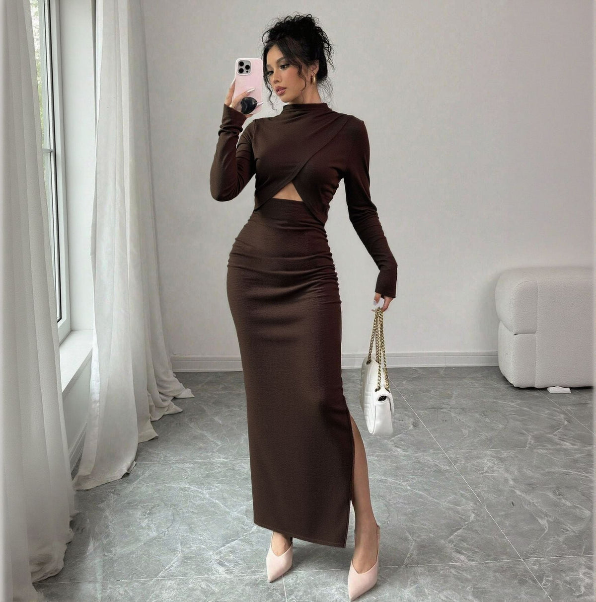 Amara Ribbed Cutout Dress