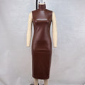 Liquid Coco Faux Leather Sleeveless Dress